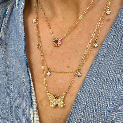 Lindy Small Butterfly Diamond Necklace