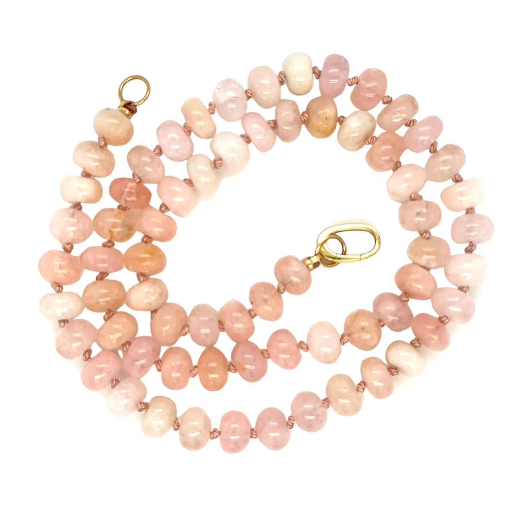 Morganite Gemstone Bead Necklace