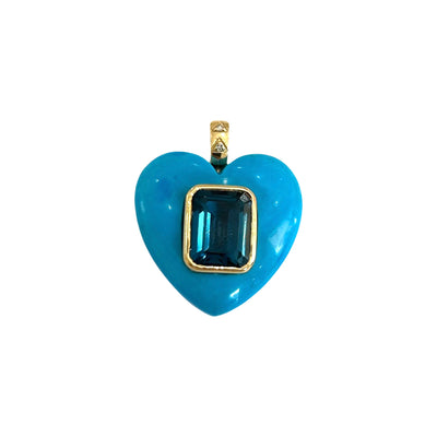 Heart Charm/ Turquoise