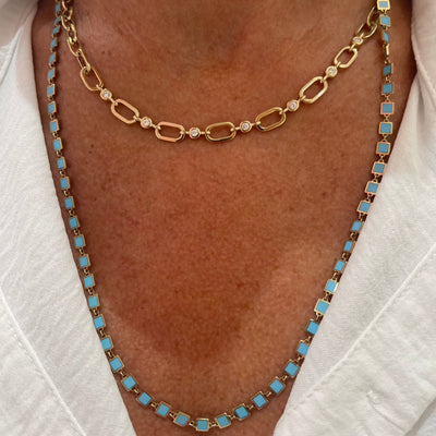 Square Turquoise Necklace