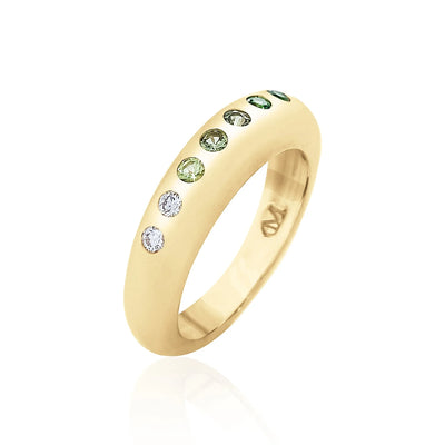 Green Ombré Skinny Nomad Ring (Pre-Order)