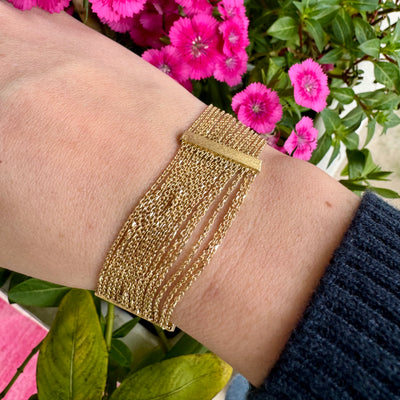 Gold Mesh Chain Bracelet