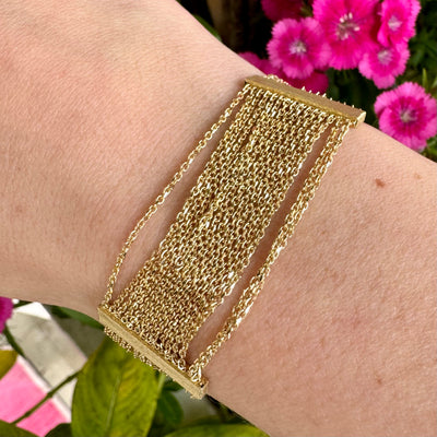 Gold Mesh Chain Bracelet