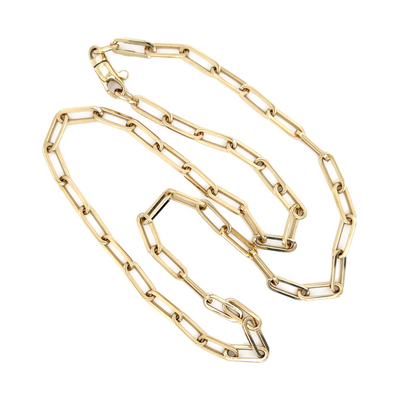 Solid Gold Paper Clip Chain