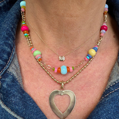 Fluted Outline Heart Charm