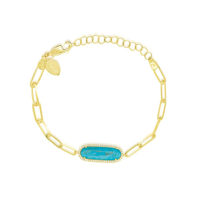 Turquoise & Diamond Link Bracelet