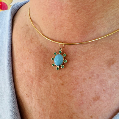 Turquoise & Emerald Burst Charm