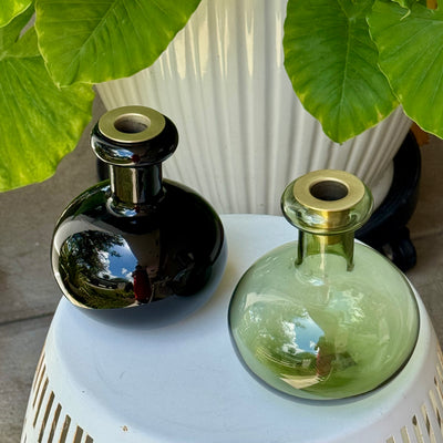Butticula Candle Holder/ Moss Green