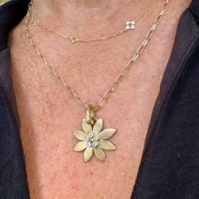 Diamond Flower Sunburst Charm