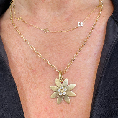 Diamond Flower Sunburst Charm