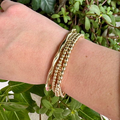 Gold Wave Bangle/4mm