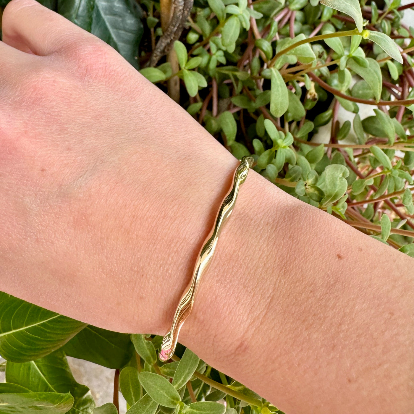 Gold Wave Bangle/4mm