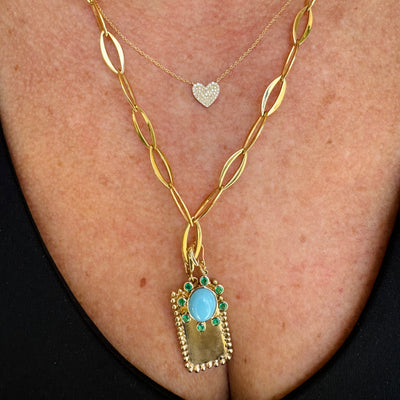 Turquoise & Emerald Burst Charm