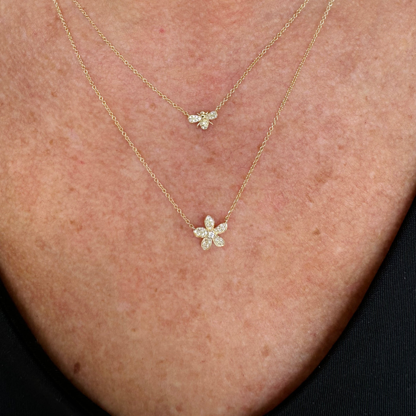 Pave Plumeria Necklace