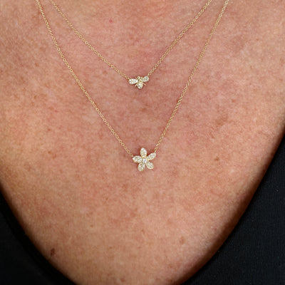 Pave Plumeria Necklace