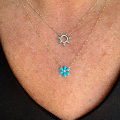 Open Circle Turquoise Necklace