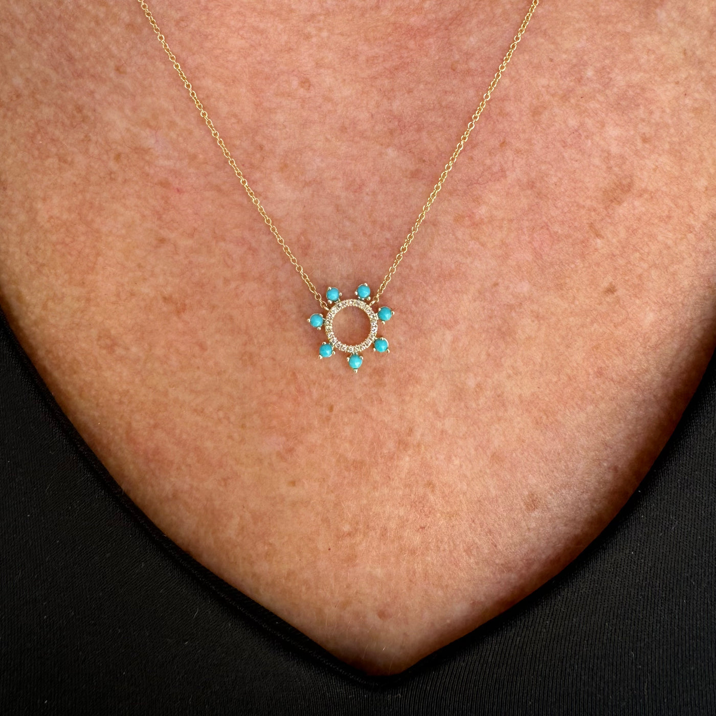 Open Circle Turquoise Necklace
