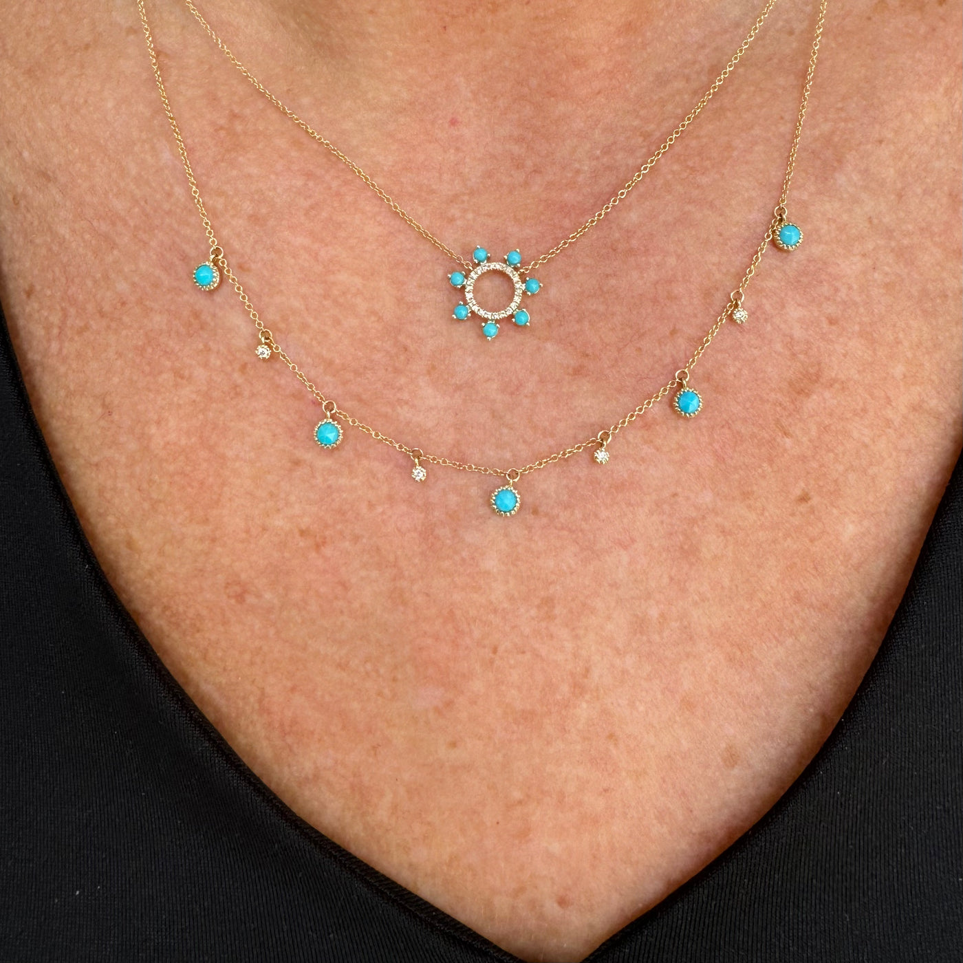 Open Circle Turquoise Necklace