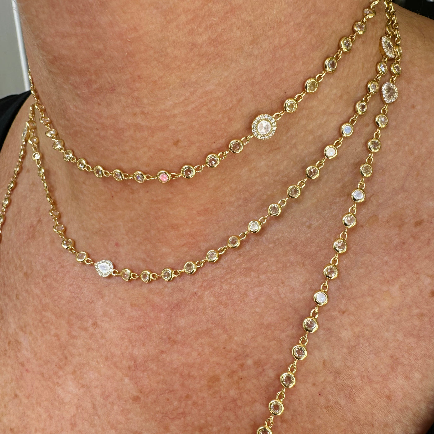 Rose Cut Diamond Chain/50"