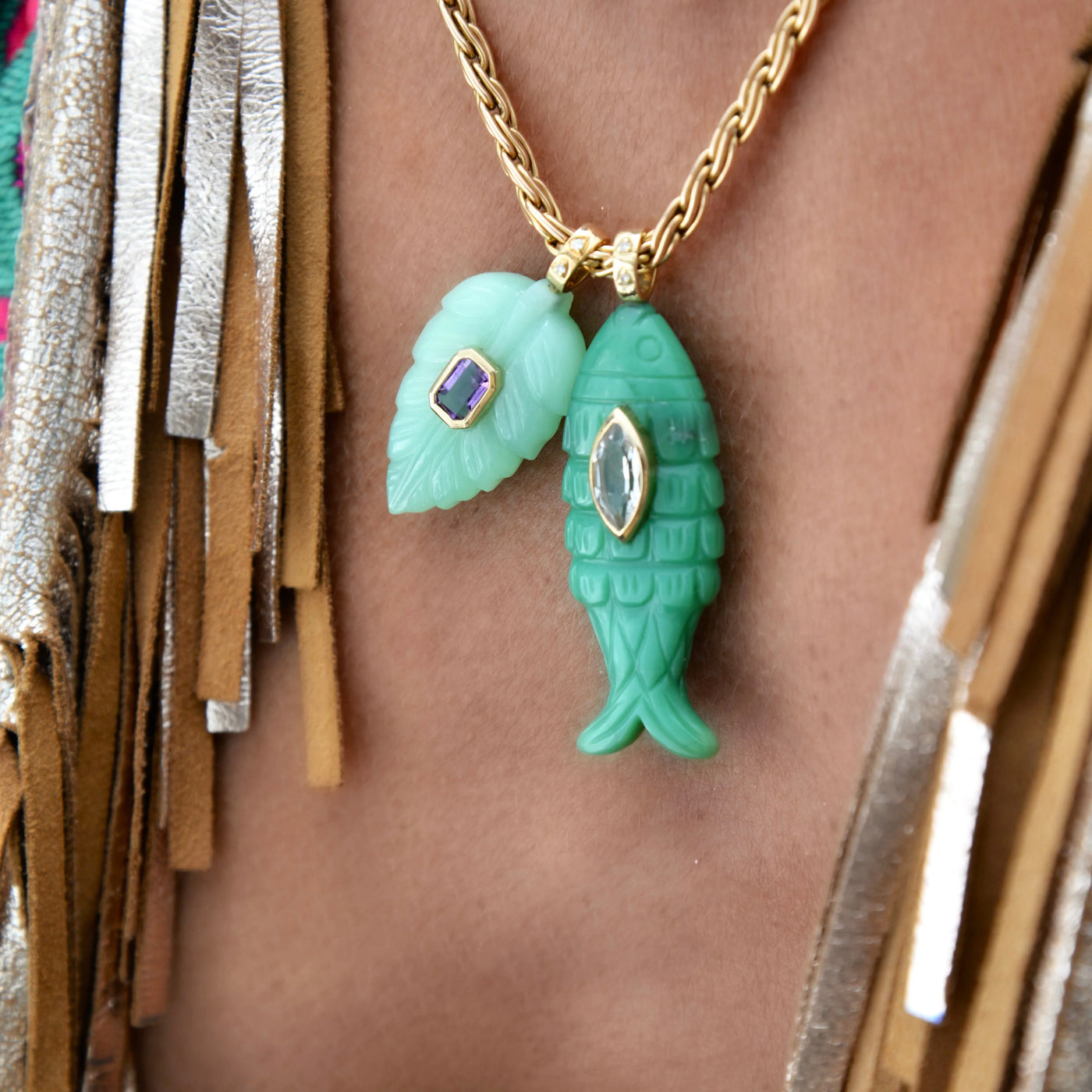 Fish Charm/ Chrysoprase