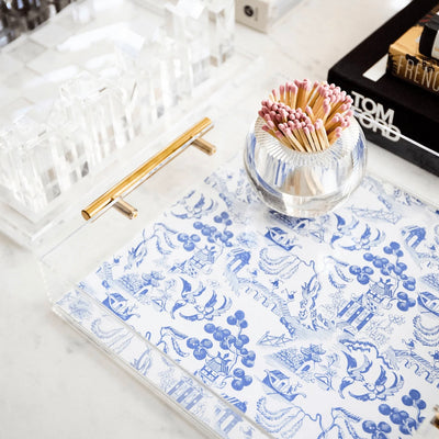 Chinoiserie Print Large Acrylic Tray