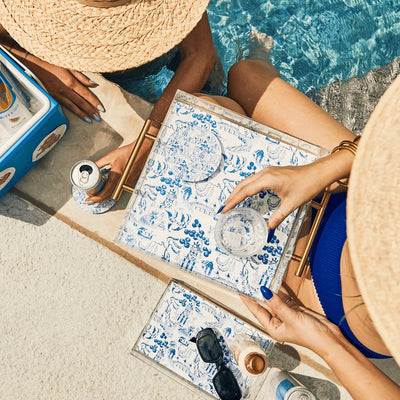 Chinoiserie Print Large Acrylic Tray