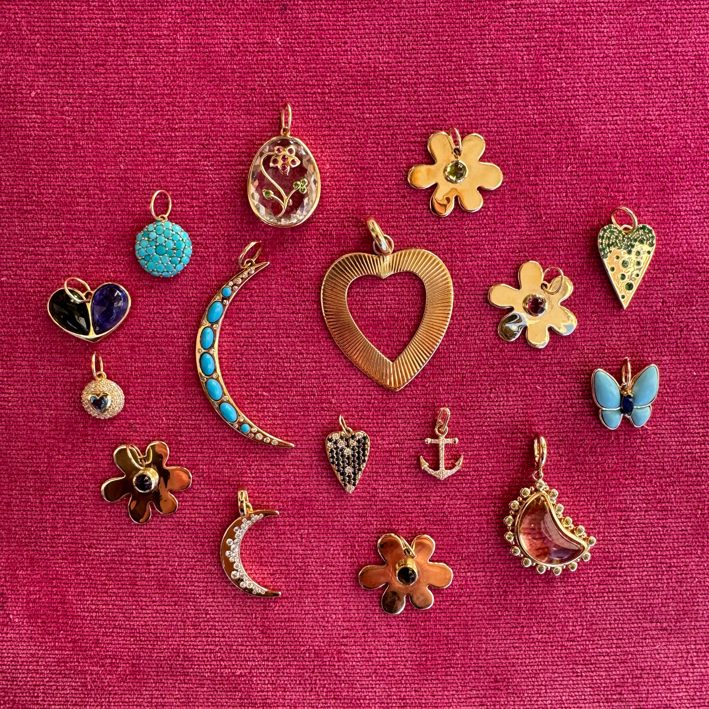 Turquoise Button Charm