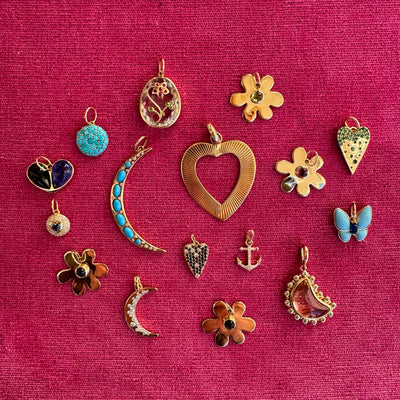 Turquoise Button Charm