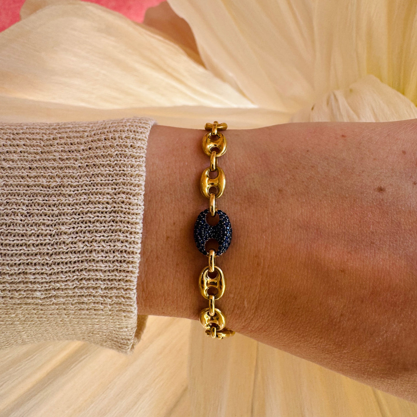Mariner & Blue Sapphire Link Bracelet