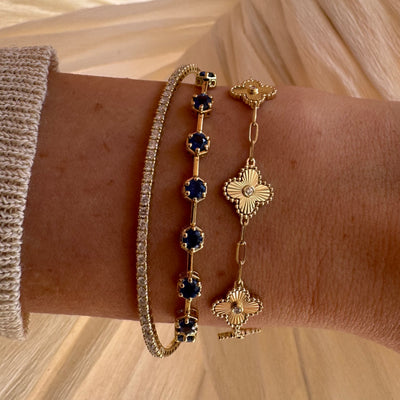 Fluted Diamond Clover Bracelet