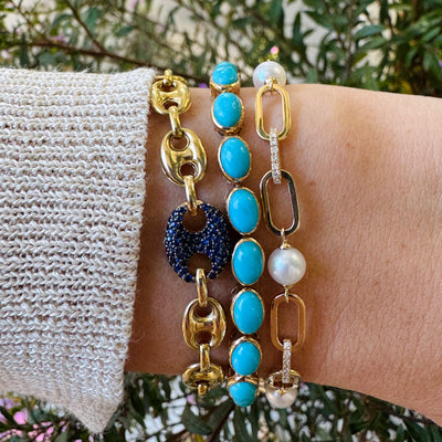 Mariner & Blue Sapphire Link Bracelet