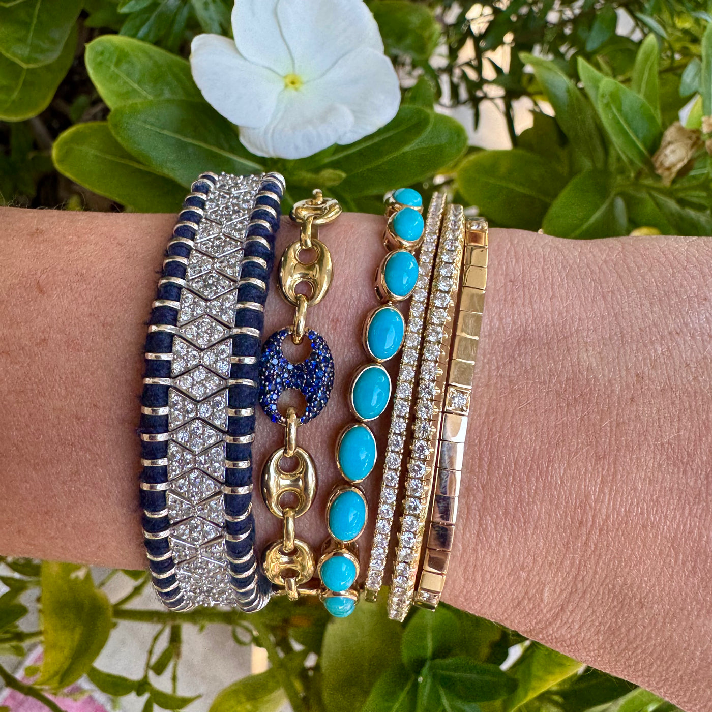 Mariner & Blue Sapphire Link Bracelet