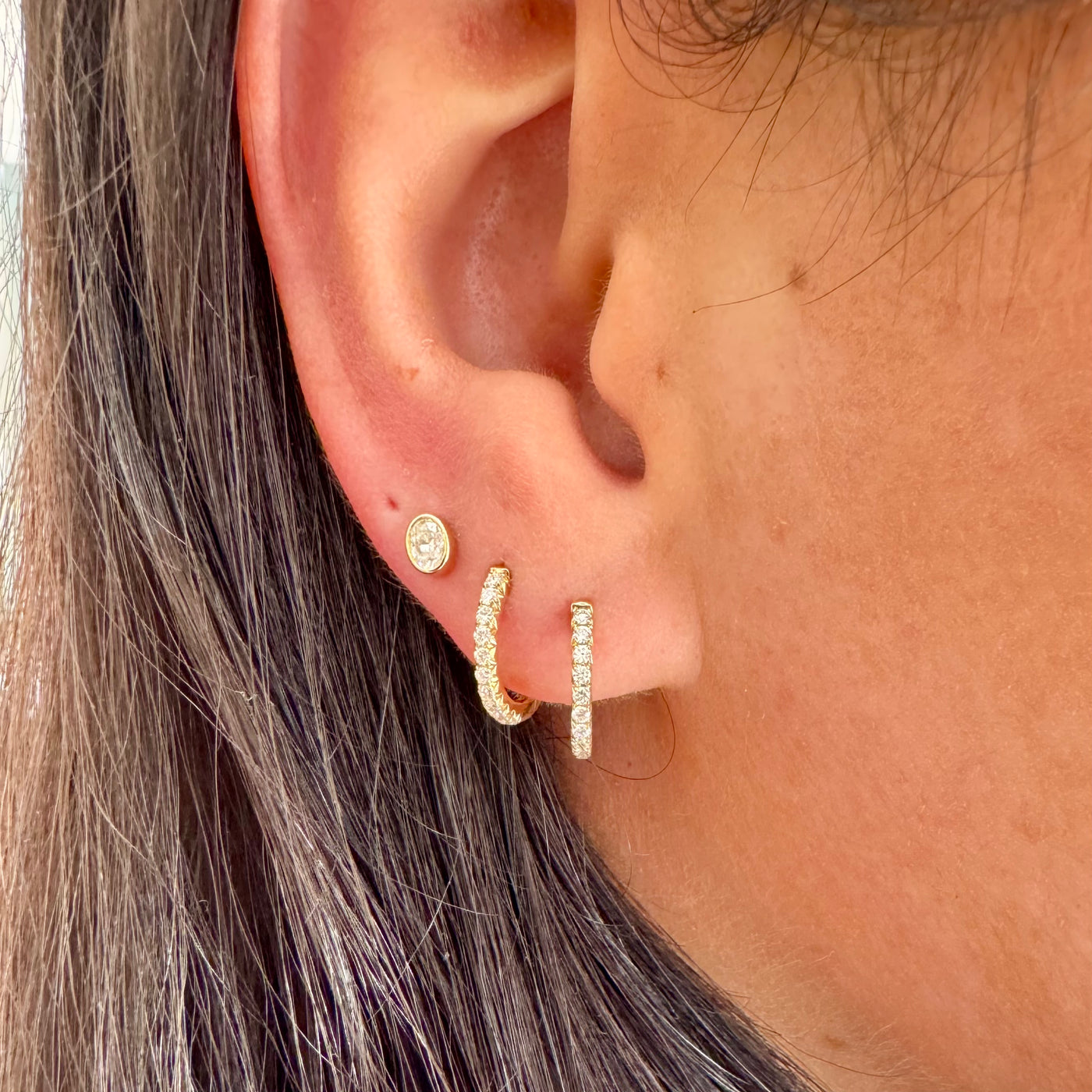 Classic Diamond Huggies 14mm