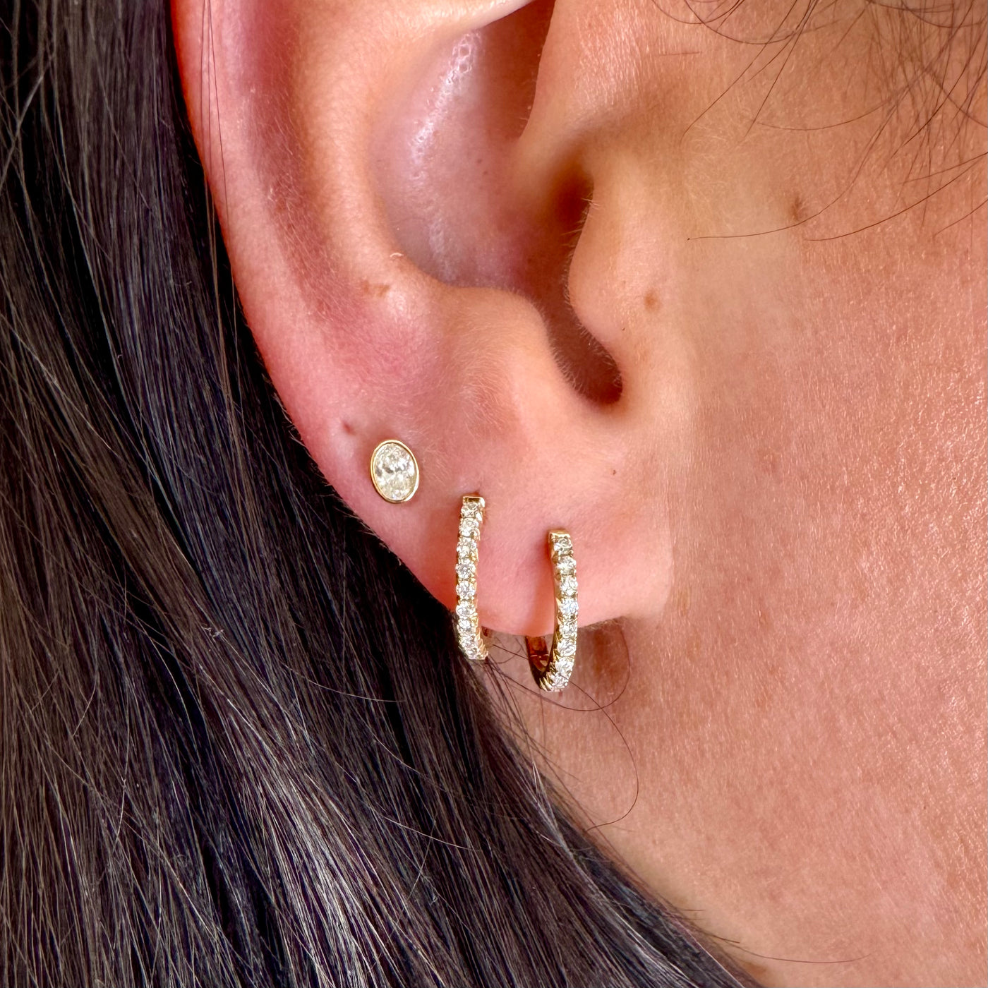 Classic Diamond Huggies 14mm