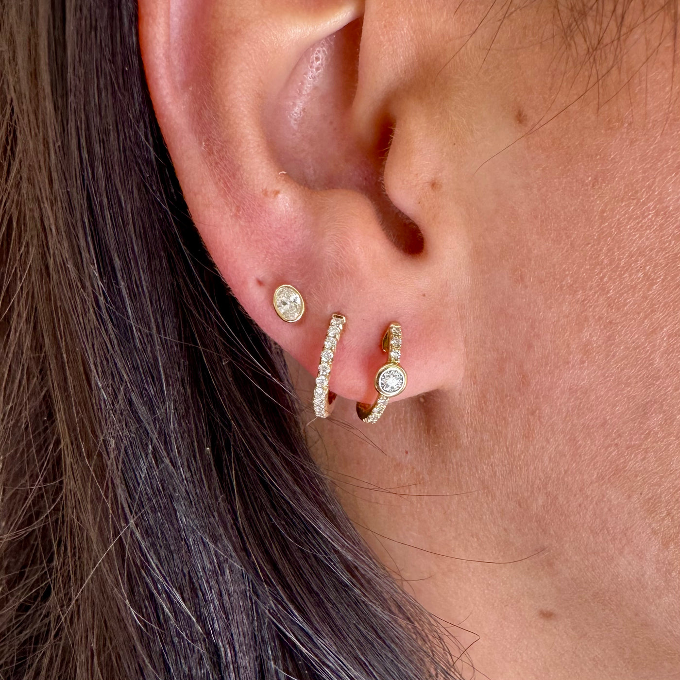 Classic Diamond Huggies 14mm