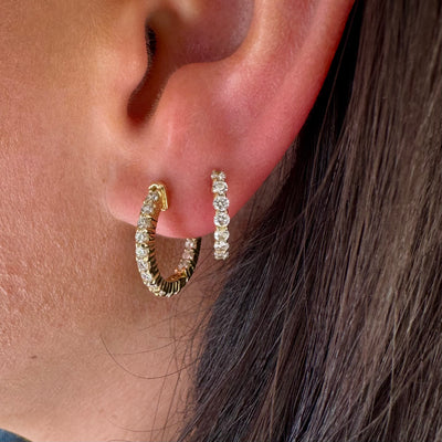 Diamond Inside Out Hoops