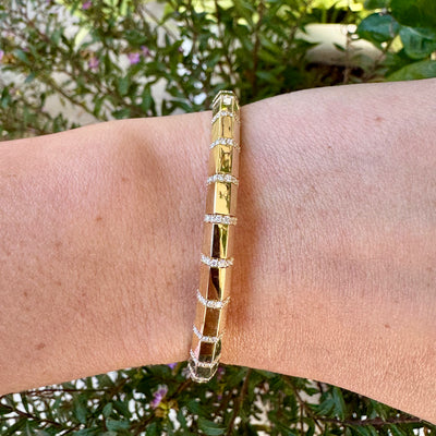 Gold & Diamond Segment Stretch Bracelet