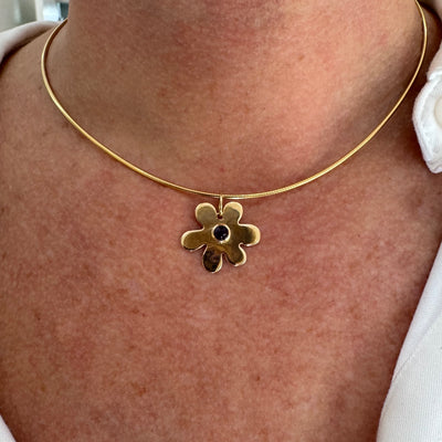 Mini Bezel Amethyst Daisy Charm