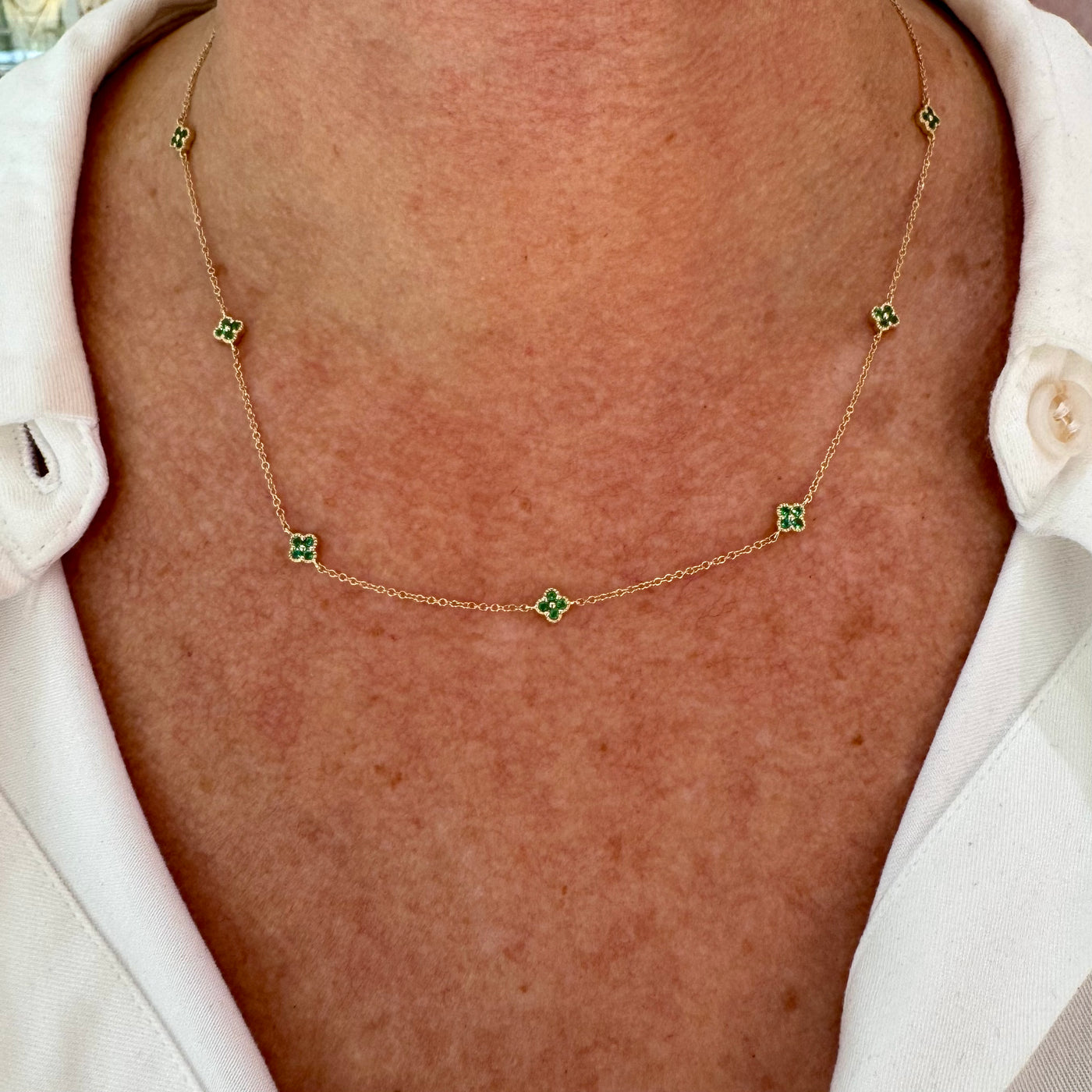 Emerald Clover Necklace
