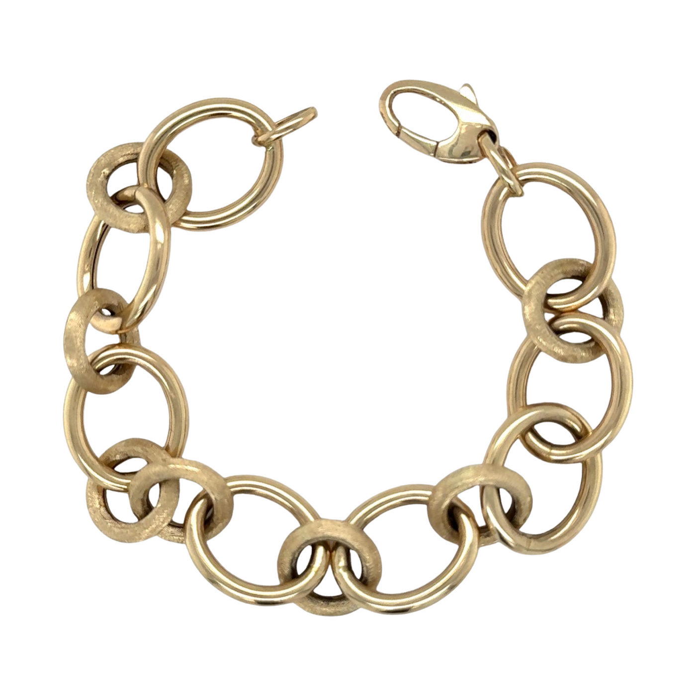 Gold & Brushed Link Bracelet