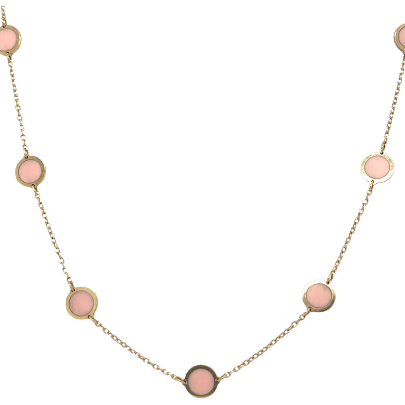 Pink Opal Disk Inlay Station Chain