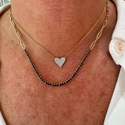 Blue Sapphire Half and Half Necklace