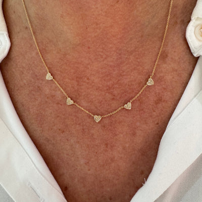 Confetti Diamond Heart Necklace