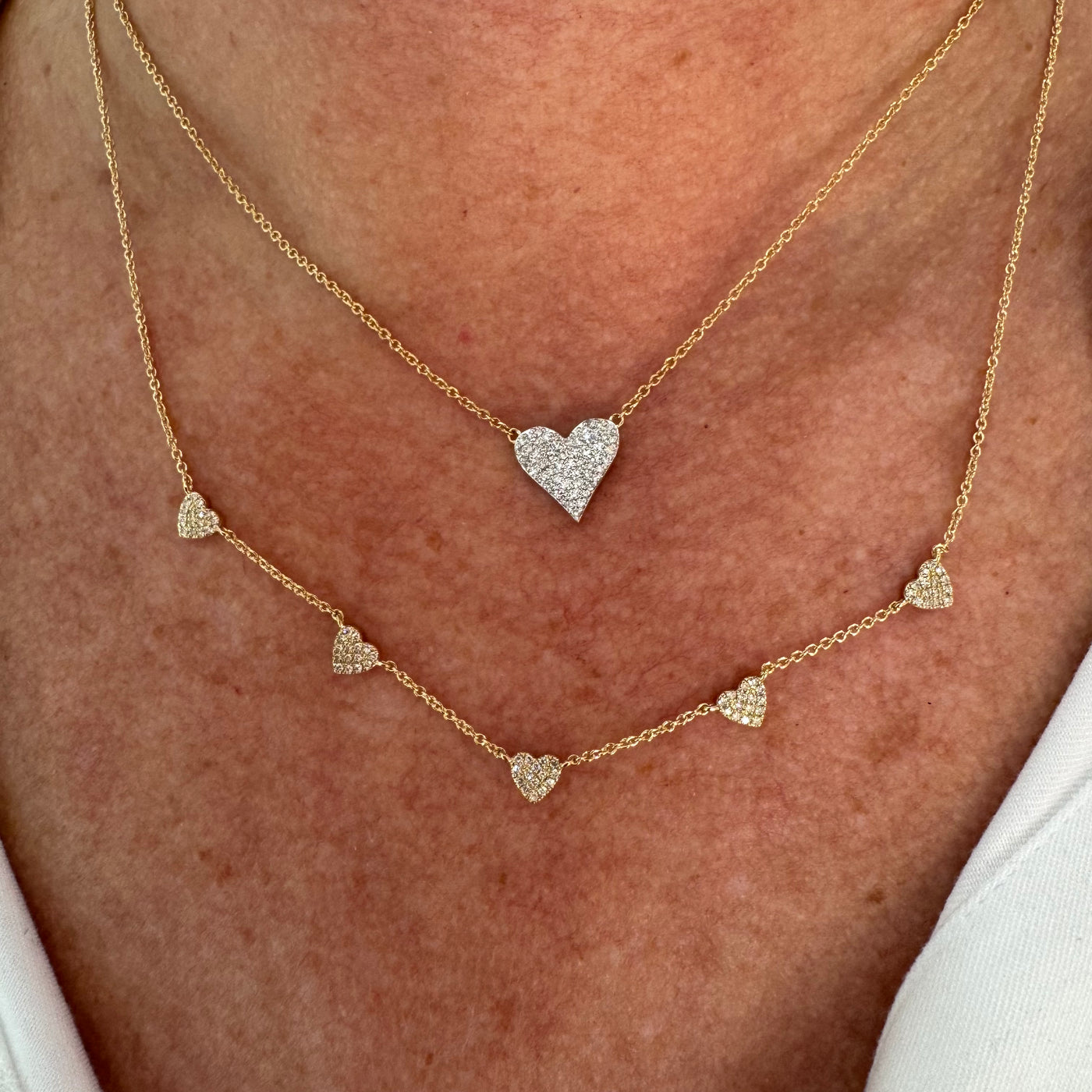 Confetti Diamond Heart Necklace