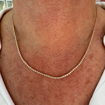 Skinny Diamond Half and Half Necklace