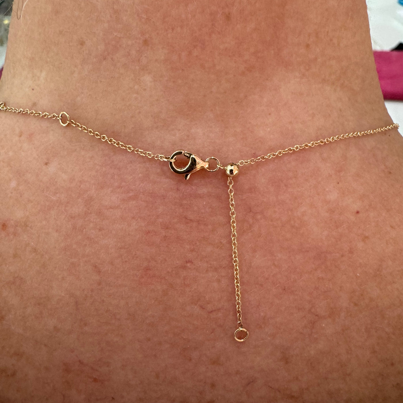 Confetti 5 Diamond Bezel Adjustable Necklace