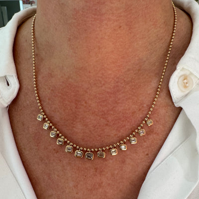 Solid Bead & Diamond Confetti Necklace