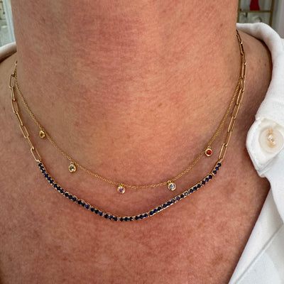 Rainbow Sapphire Confetti Necklace