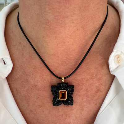 Black Leather Cord Necklace