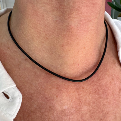 Black Leather Cord Necklace